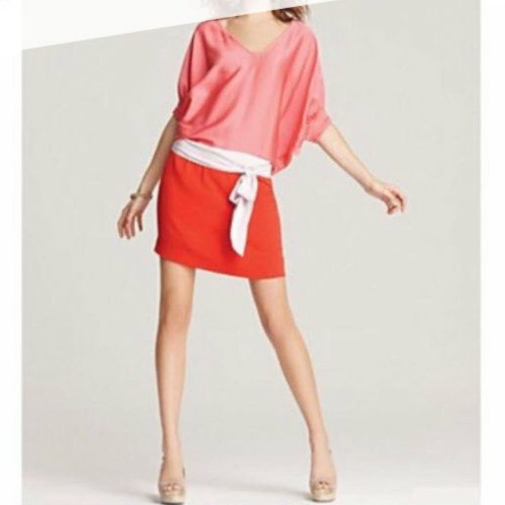 Diene von Furstenberg dress for women size 8 color pink and red